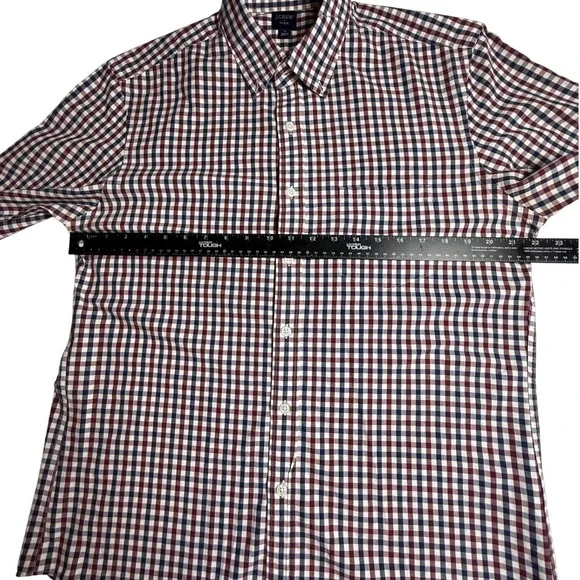 J. Crew Flex Slim Fit Gingham Check Button Down Shirt Men Large Red Blue Green - Picture 5 of 6